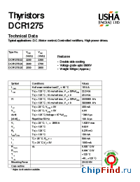 Datasheet DCR1275 manufacturer USHA