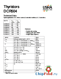 Datasheet DCR504/04 manufacturer USHA