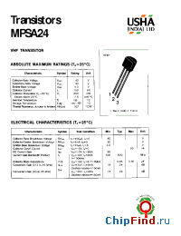 Datasheet MPSA24 manufacturer USHA
