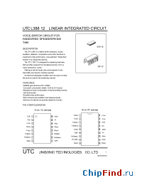 Datasheet L38812 manufacturer UTC