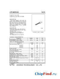 Datasheet MCR100-8 manufacturer UTC