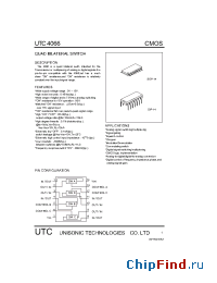 Datasheet UTC4066 manufacturer UTC