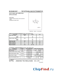 Datasheet UTCBC856 manufacturer UTC