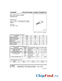 Datasheet UTCBU407 manufacturer UTC