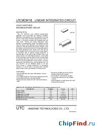 Datasheet UTCMC34118 manufacturer UTC