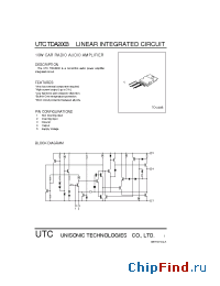 Datasheet UTCTDA2003 manufacturer UTC