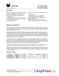 Datasheet UT52L1616MC-10 manufacturer Utron