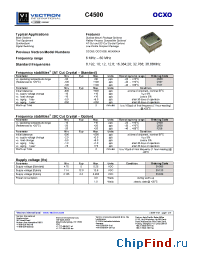 Datasheet C4500D108SV050RFHA1 manufacturer Vectron