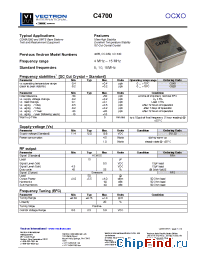 Datasheet C4700 manufacturer Vectron