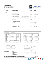Datasheet QF2.5-U02904 manufacturer Vectron