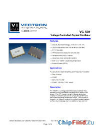 Datasheet VC-501-DFC-GFL-100 manufacturer Vectron