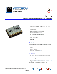 Datasheet VC-715-DFF-GFL19.440 manufacturer Vectron