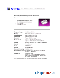 Datasheet VCA3-205 manufacturer Vectron