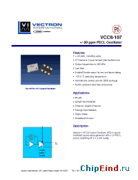 Datasheet VCC6-107 manufacturer Vectron