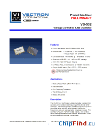 Datasheet VS-502-BHF-FNN-1344.3256 manufacturer Vectron