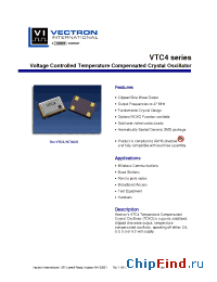 Datasheet VTC4-A01E-12M800 manufacturer Vectron