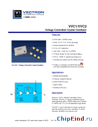 Datasheet VVC1-AHD-27.000 manufacturer Vectron