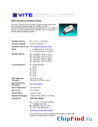 Datasheet VXE1-1A0 manufacturer Vectron
