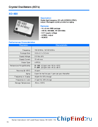 Datasheet XO-480-DFF-205A manufacturer Vectron