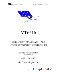 Datasheet VT6516 manufacturer VIA
