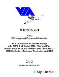 Datasheet VT82C586A manufacturer VIA