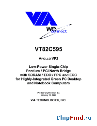 Datasheet VT82C595 manufacturer VIA