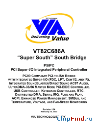 Datasheet VT82C686A manufacturer VIA