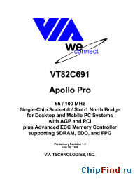 Datasheet VT82C691 manufacturer VIA