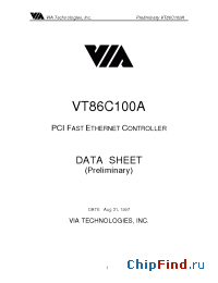 Datasheet VT86C100A manufacturer VIA
