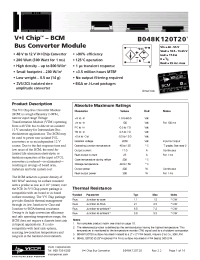 Datasheet B048K120M20 manufacturer Vicor