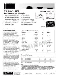 Datasheet B048K120T10 manufacturer Vicor