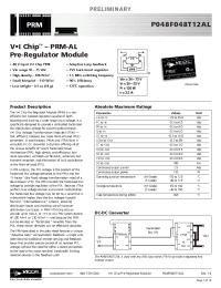 Datasheet P048F048M12AL manufacturer Vicor