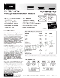 Datasheet V048A015T090 manufacturer Vicor