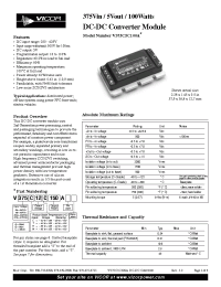 Datasheet V300A12C150A manufacturer Vicor