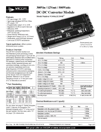 Datasheet V300A12C500B manufacturer Vicor