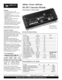 Datasheet V300A2H160B manufacturer Vicor