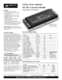 Datasheet V300B5C400A manufacturer Vicor