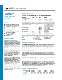 Datasheet VI-RAM manufacturer Vicor