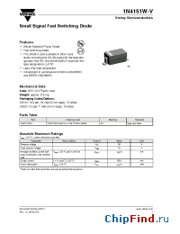Datasheet 1N4151W-V-GS08 manufacturer Vishay