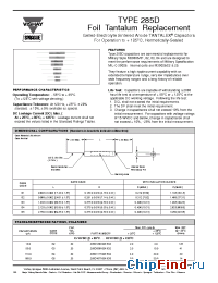 Datasheet 285D107X0025G5 manufacturer Vishay