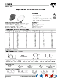 Datasheet IDC-2512 1000uH 2D manufacturer Vishay
