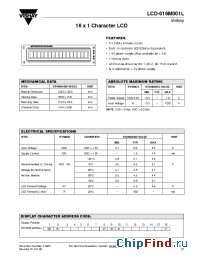 Datasheet LCD-016M001L manufacturer Vishay