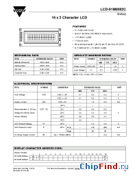 Datasheet LCD-016M002C manufacturer Vishay