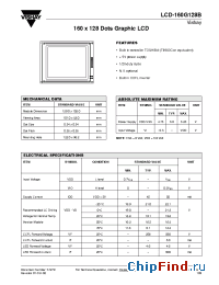 Datasheet LCD-160G128B manufacturer Vishay
