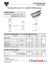 Datasheet SUB70N03-09P manufacturer Vishay