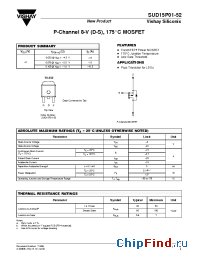 Datasheet SUD15P01-52 manufacturer Vishay