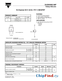 Datasheet SUD50N02-09P manufacturer Vishay