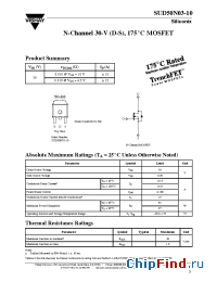 Datasheet SUD50N03-10 manufacturer Vishay