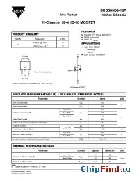Datasheet SUD50N03-16P manufacturer Vishay
