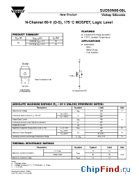 Datasheet SUD50N06-09L manufacturer Vishay
